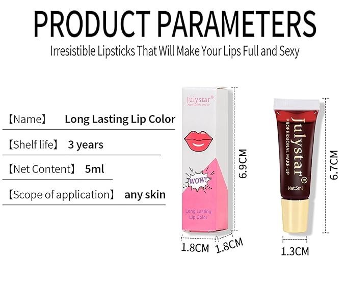 Peel Off Lip Stain Lips Tint, 6 Colors Magic