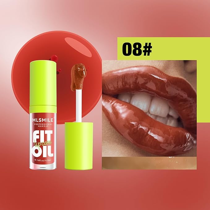 Lip Oil Lip Glaze, Soft Brush Head Hydrating Lip Glow Oil,Shiny Transparent Lip Gloss Plumping,Long Lasting Nourishing Non-sticky Fresh Clear Smooth Lip Care