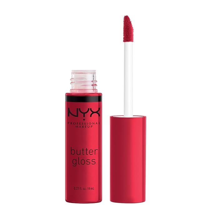 NYX PROFESSIONAL MAKEUP Butter Gloss, Non-Sticky Lip Gloss - Red Velvet (Deep Red)