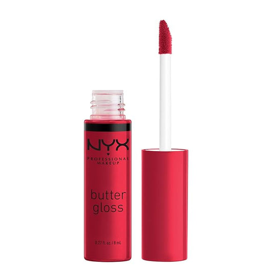 NYX PROFESSIONAL MAKEUP Butter Gloss, Non-Sticky Lip Gloss - Red Velvet (Deep Red)