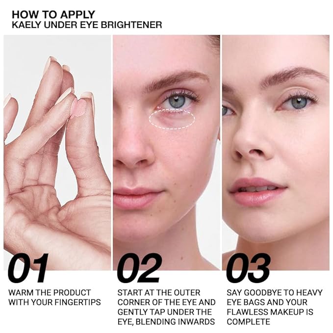 evpct 2Pcs under Eye Brightener, Nourishing Luminous under Light Rose