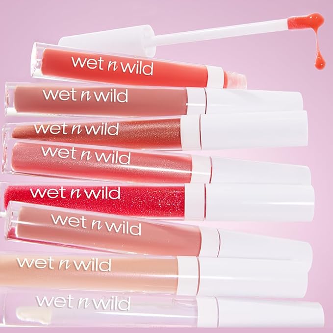 wet n wild MegaSlicks Lip Gloss, Ultra-Glossy, Vitamin-E Enriched, Ultra-Gloss High Shine Moisturizing, Cruelty-Free & Vegan - Snuggle Sesh