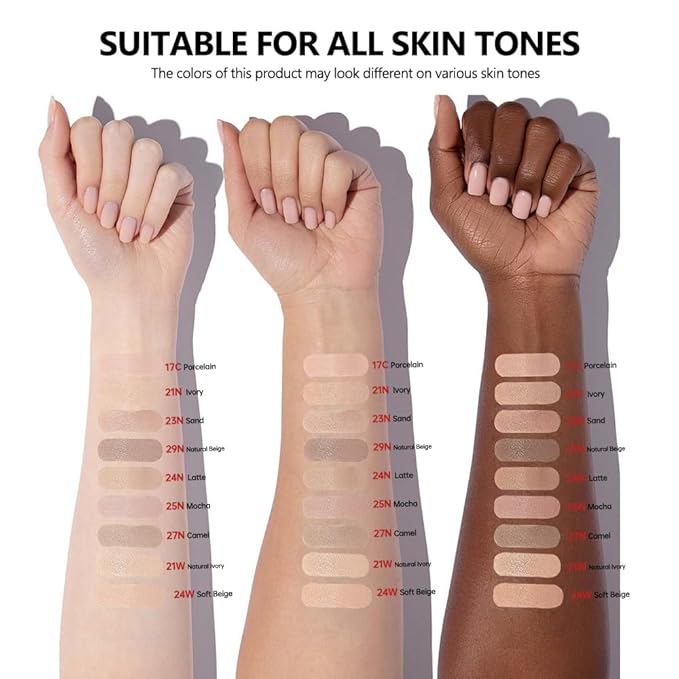 Flawless Glass Skin with Cushion Foundation - Long-lasting, lvory, ) 18g