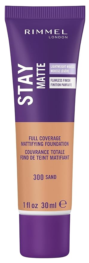 Rimmel London Stay Matte Liquid Mousse - 300 Control, Oil-Free, 1oz