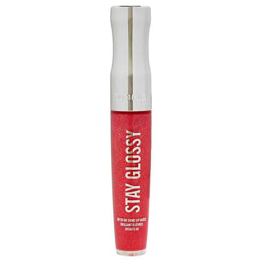 Rimmel Stay Glossy Lip Gloss - Non-Sticky and Lightweight Formula for Lip Color and Shine - 300 Ready to Flamingle, .18oz