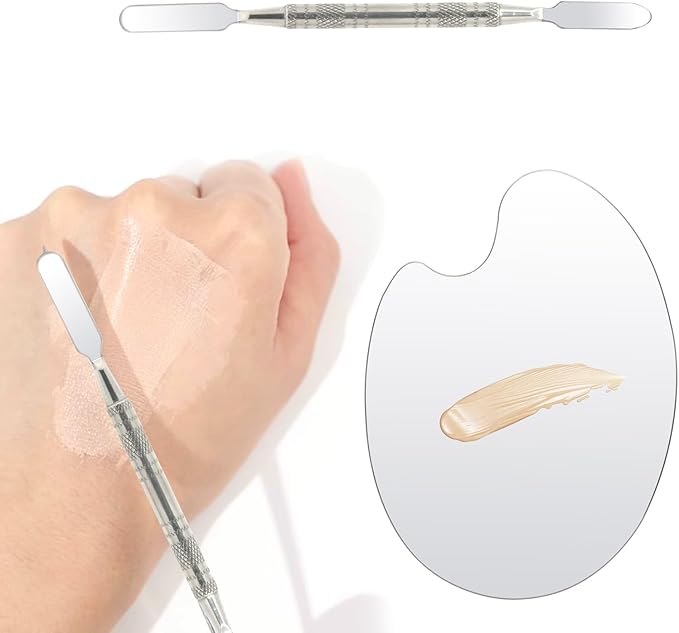 yueton 2SET Stainless Steel Color Palette Makeup Mixing