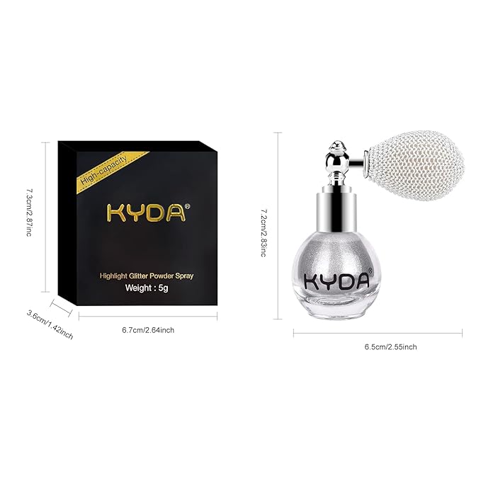 KYDA Highlighter Powder Spray, Glitter High Gloss Spray
