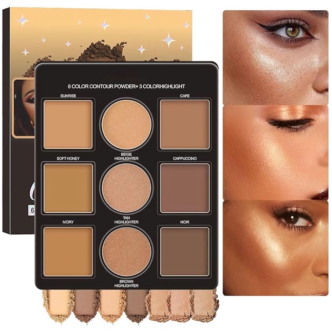 Professional Light Medium Brown Contour Highlight Palette,Multiple Full