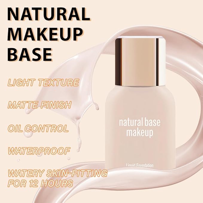 Face Matte Makeup Foundation,Oil Continuous Correction Control Liquid Natural Finish