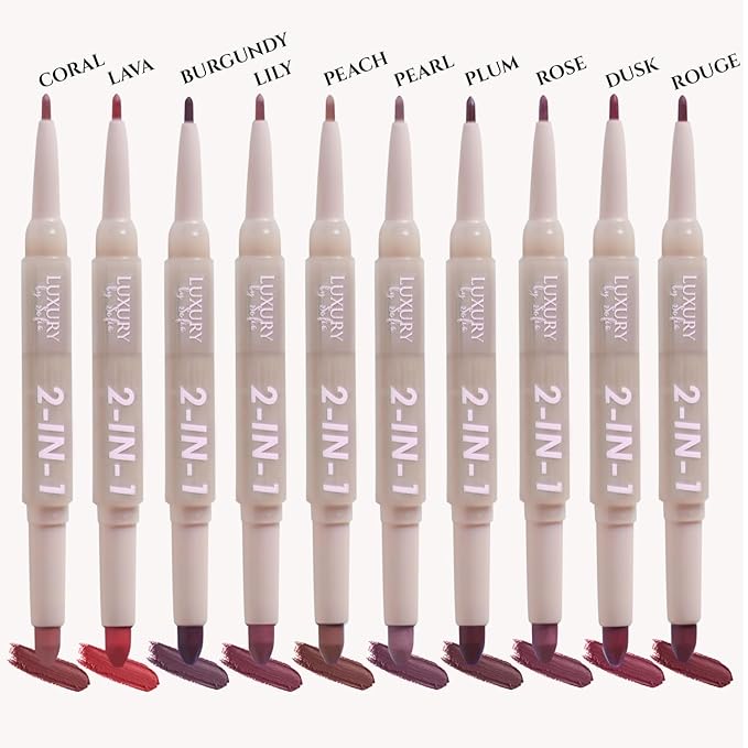 2 in 1 Lipstick Lipliner Retractable Pencil Semi Vegan,