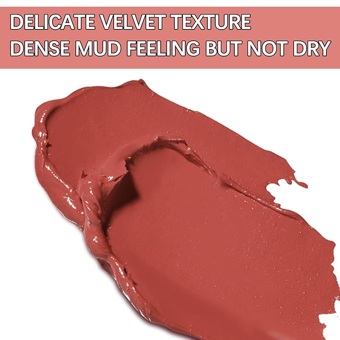 6pcs Matte Lip Gloss Set for Women,Highly Pigmented Velvet Lip Stain，Long Lasting，Waterproof Lip Makeup，Nude，Brown