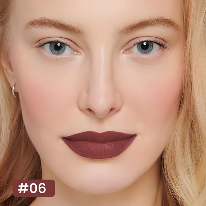 12 Colors lip liner pencils, Modern Classic Lip Liner, Lip Liner Pigmented Vegan Matte, Lasting Finish Lip Liner, Luxurious Creamy Long Lasting Lip Liner, Prevents Feathering and Fading, (06)