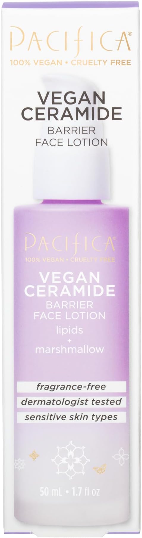 Pacifica Beauty, Vegan Ceramide Face Wash + Face Lotion Set, Cleanser, Moisturizer, Sensitive Skin, Dermatologist + Allergy Tested, Eczema Association Approved, Fragrance Free, Vegan