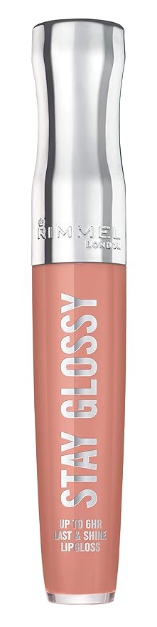 Rimmel Stay Glossy Lip Gloss - Non-Sticky and Lightweight Formula for Lip Color and Shine - 020 Sunday Brunch, .18oz