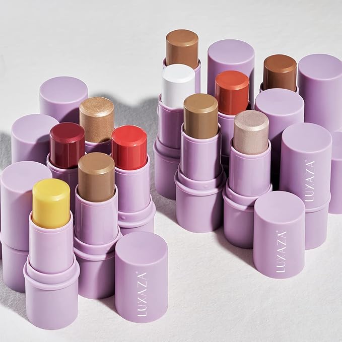 4Pcs Cream Blush Contour Highlighter Bronzer Moisturizer Stick