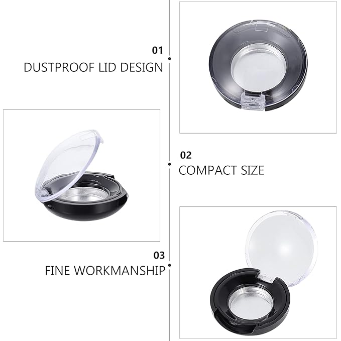 Lurrose Makeup Pallet 8pcs Empty Eyeshadow Trays Round