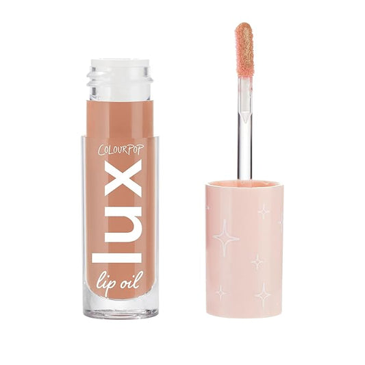 Colourpop Lux Lip Oil - Hydrating, Sheer Tinted Lip Oil Formulated with Antioxidant-Rich Chamomile Extract & Calendula Oil - Non-Greasy, Nourishing Soft-Warm Nude Lip Oil - Skinny Dip (0.16 oz)