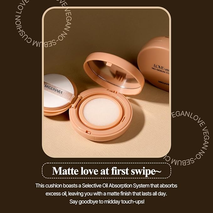 LOVE Vegan No-Sebum Cushion | K-Beauty No Sebum (/0.52 oz.) 15g