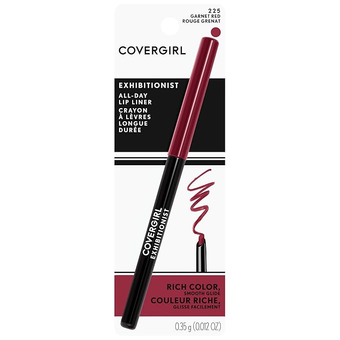 COVERGIRL Exhibitionist Lip Liner, Garnet Red 225, 0.012 Ounce (Pack of 2)