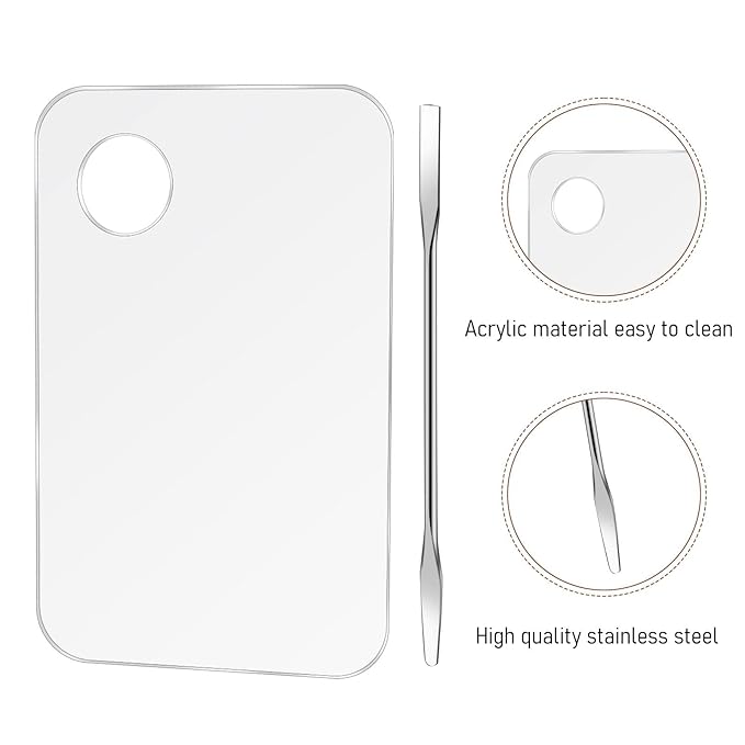 Acrylic Cosmetic Makeup Mixing Palette,2 Pcs Makeup Mixing