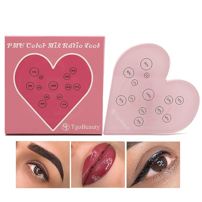 TgoBeauty Acrylic Mix Heart Palette Permanent Makeup Ink