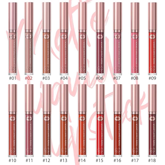 Matte Liquid Lipstick,Light Brown Liquid Lip Stains, Long Lasting Waterproof Lip Gloss Makeup, Velvet Non-Stick Cup Lips Stain X-02#