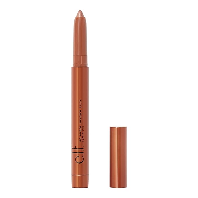 e.l.f. No Budge Shadow Stick, Longwear, Smudge-Proof Eyeshadow, Twist-up Design & Built-in Sharpener, Vegan & Cruelty-Free, Copper Chic