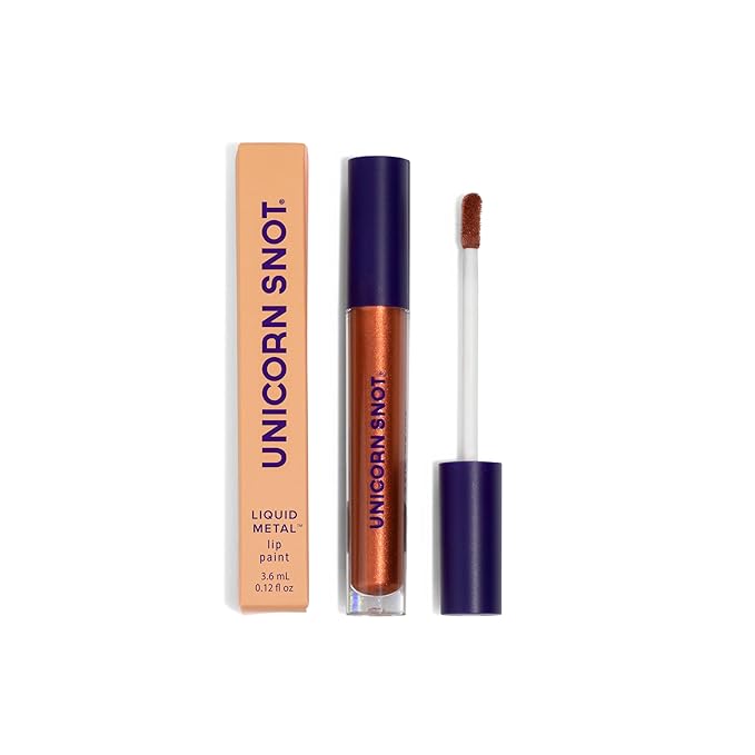 Unicorn Snot Liquid Metal Lip Paint - Metallic Lip Gloss - Non-drying, Long-lasting Liquid Lipstick, Intense Pigment Color with Metallic Shimmer - Vegan, Cruelty-Free Makeup, Bright Copper (Rust)