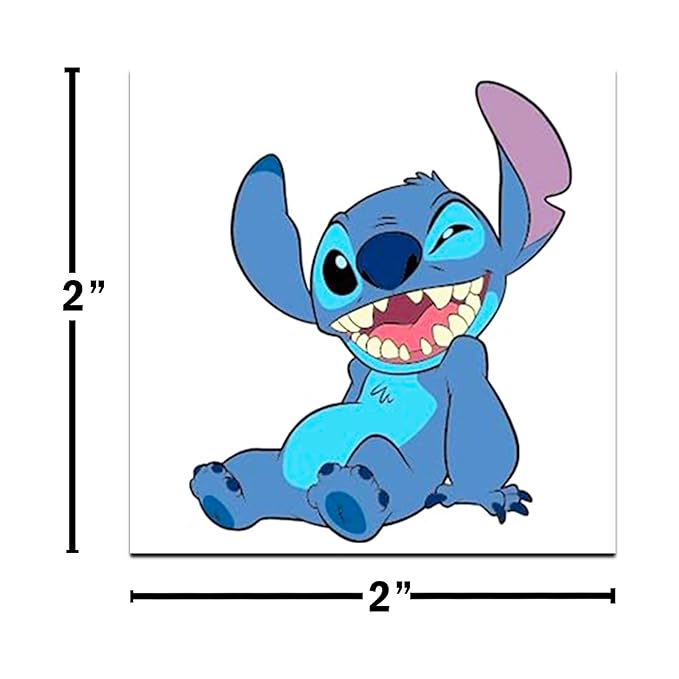 Disney Lilo and Stitch Tattoos Party Favors Bundle ~ 72 Perforated Individual 2" x 2" Lilo and Stitch Temporary Tattoos for Kids Boys Girls (Stitch Party Supplies)