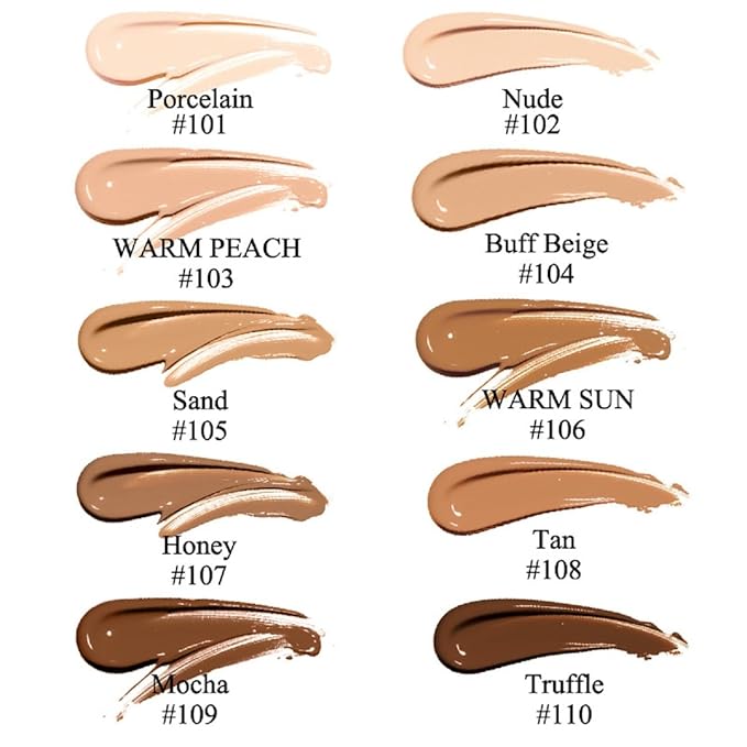 2 Pack PHOERA Foundation 104- Buff Beige and Foundation Makeup.