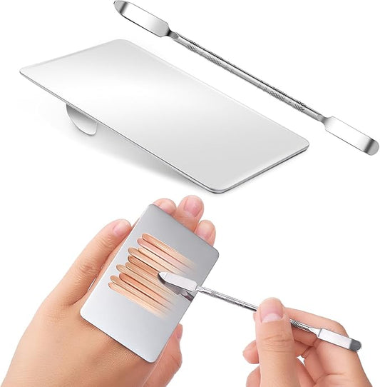 Makeup Mixing Palette with Handle Stainless Steel Makeup