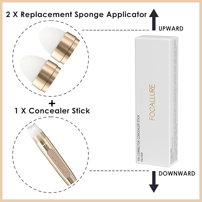 FOCALLURE FIX CORRECTOR Concealer Stick, Full Coverage Concealer PE04 PIE