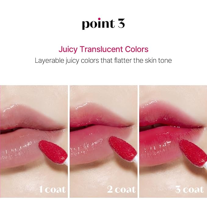 ETUDE Glow Fixing Tint #4 Chilling Red | Non-sticky Glossy Shine Lip stain | Fills up with comfortable moisture | Tinting for dry lips