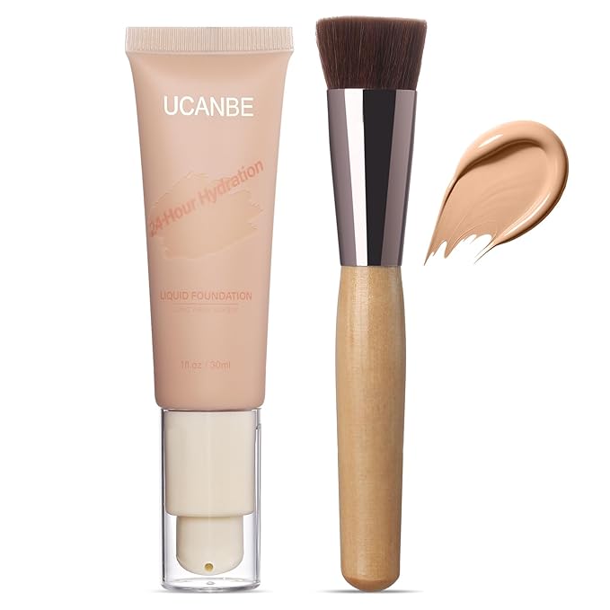 UCANBE Matte Liquid Foundation with Brush, Serum Foundation fl. oz.