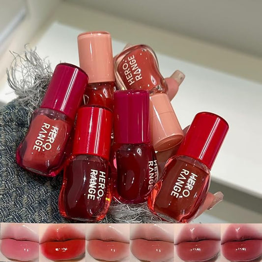 Petansy 3D Voluming Gloss 6 Colors Glasting Color Gloss Plumping, Glossy, Moisturizng, Natural Color, Long-lasting Liquid Lipstick