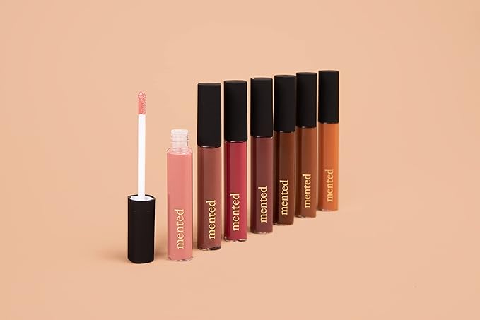 Mented Cosmetics Lip Gloss for Women Tinted Lip Balm Stain, Long Lasting Buildable Moisturizing Lipgloss Lipstick Topper, Made in USA, Cruelty Free Vegan Makeup, Baby Brown