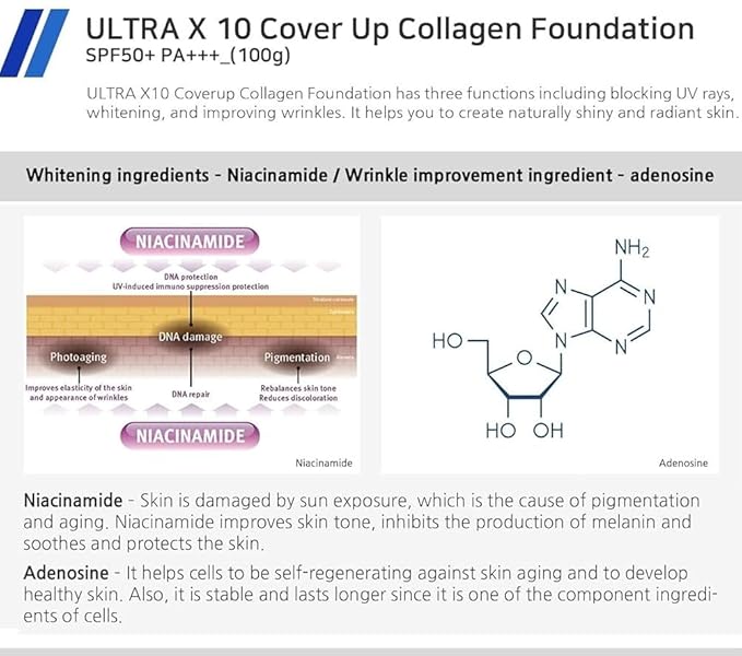 Enough Ultra X10 Cover Up Collagen Foundation, SPF50+ 3.53 oz