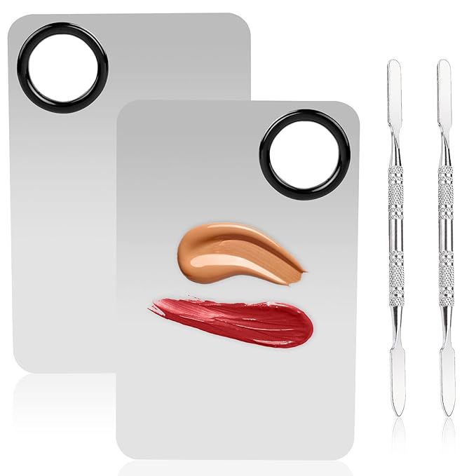2 Sets Foundation Palette Makeup Mixing Palette Stainless