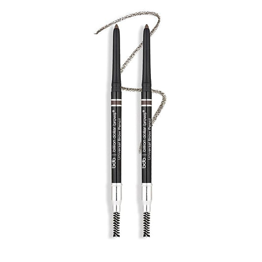 Billion Dollar Brows Universal Eyebrow Pencil – Dual-Ended Design with Precision Tip & Spoolie, Natural Finish, Waterproof, Easy to Use, Vegan & Cruelty-Free for Perfectly Defined Brows - 2 Pack