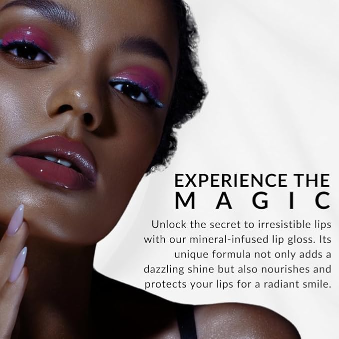 Flori Roberts Mineral Base Lip Shine, Vibrant Lip Gloss Makeup for Women of Color or Deeper Skin Tones, Non-Sticky, Long Wear High Shine Finish