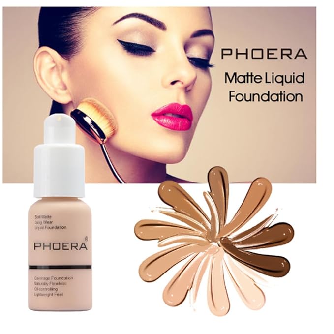 2Pcs Liquid Foundation Full Coverage 24HR Matte Oil Top (1pcs-110) 30ml