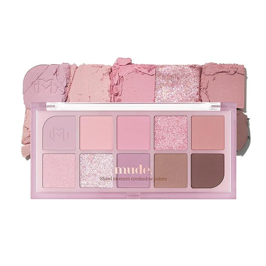 mude Shawl Moment Eyeshadow Palette Matte Shimmering Glitter