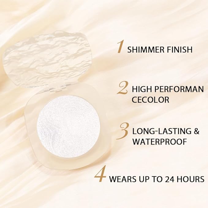 Monochrome Matte Eyeshadow Makeup Palette, Highly Pigmented Pearl White Eyeshadow Palette, Shimmer Pressed Powder Eye shadow Makeup,Single Vegan Eye Shadow, Daily Evening Women Girls Eyeshadow Gift 01