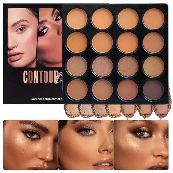Professional Light Medium Brown Contour Highlight Palette,Multiple Full