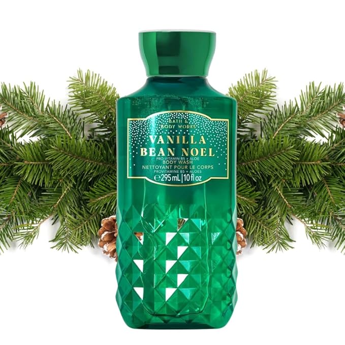 Bath & Body Works Body Care - Full Size Shower Gel Aloe + Vitamin E - 10 fl oz - Vanilla Bean Noel (Packaging Varies)