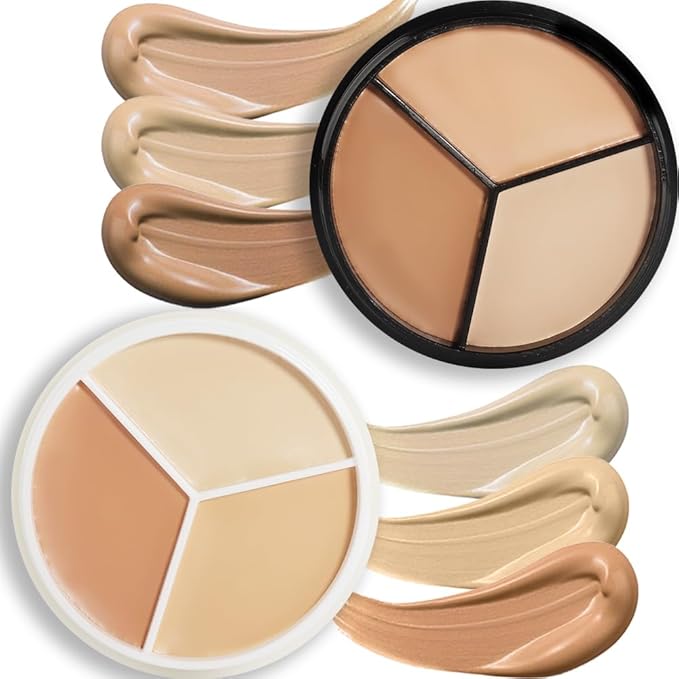 Pro 2pcs Tri-color Face Concealer Contour Palette.Demi Beige
