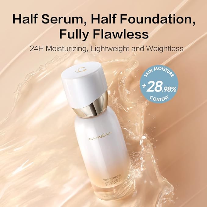 Sheer Liquid Foundation With Hydrating Serum, 24H Long-Lasting 1 FlOz