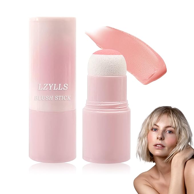 Cream Blush Stick with Brush,Waterproof Multi Cream Blush Skin K3