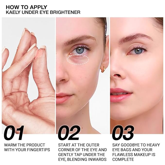 evpct 2Pcs under Eye Brightener, Nourishing Luminous under Rose Pink