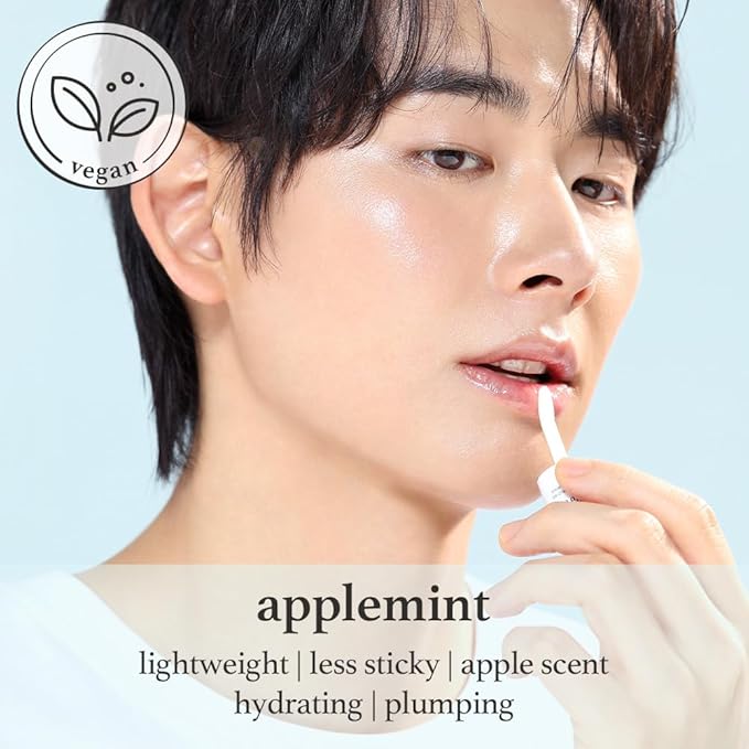 NOONI Korean Hydrating Lip Oil - Applemint | Long-Lasting, Moisturizing, Plumping, Revitalizing for Dry Lips, Waterproof, No Peel Off, Hydrating, Nourishing Crystal Clear, 0.12 FL Oz